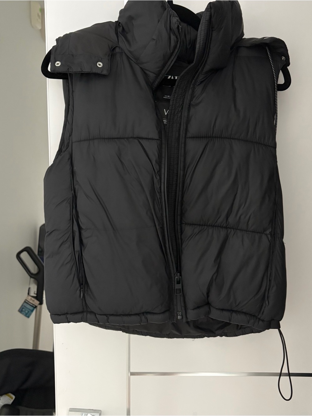 Zara Black Quilted Puffer Vest